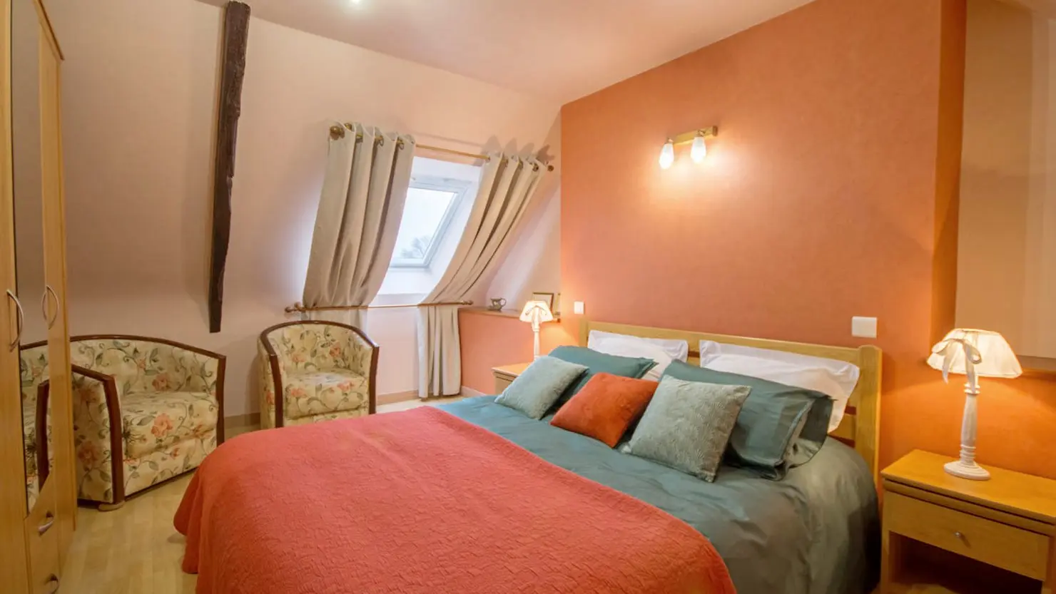 Location_Moulin de Kergouet_chambre2_Pluméliau-Bieuzy_©Gîtes de France Morbihan