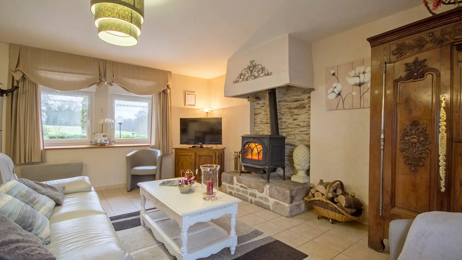 Location_Moulin de Kergouet_salon_Pluméliau-Bieuzy_©Gîtes de France Morbihan