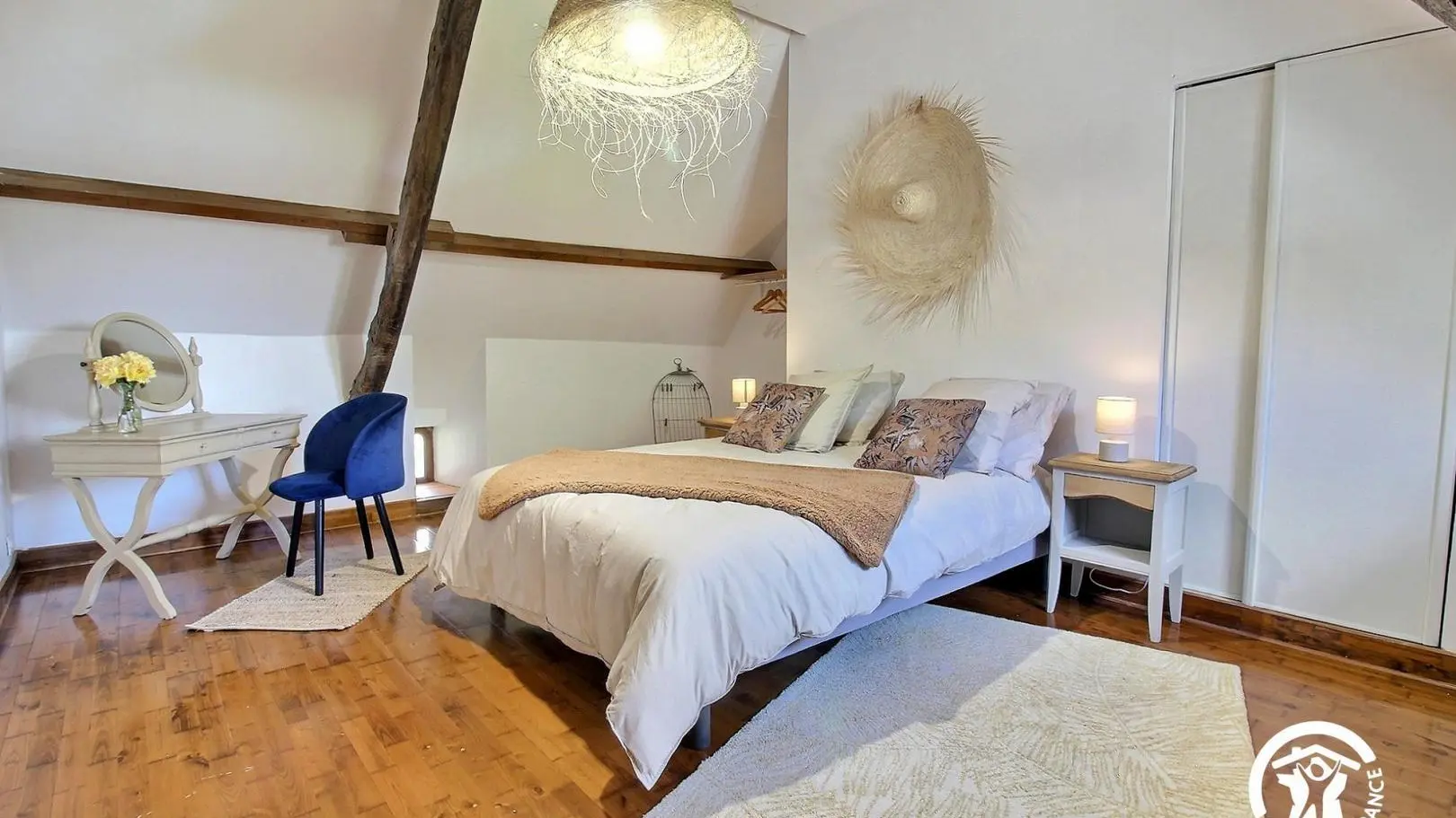 Location_gîte chaumière de Floranges_chambre2_La Chapelle-Neuve©GDF56