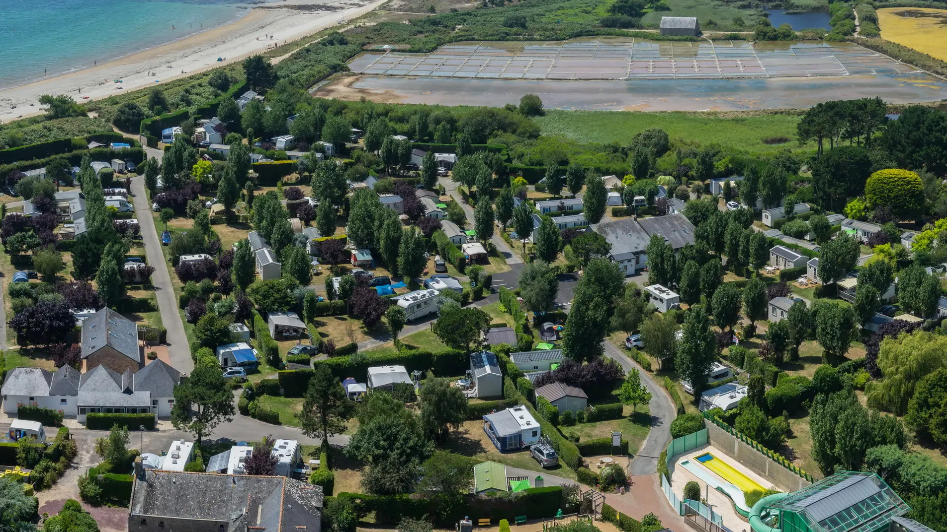 Camping de la plage - vue aérienne principale