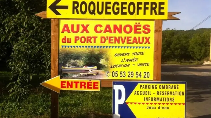 AUX CANOËS ROQUEGEOFFRE DU PORT D'ENVEAUX