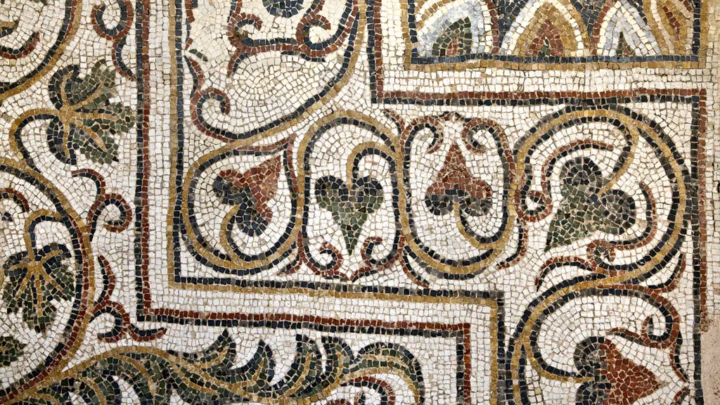 MOSAIQUE ANTIQUE, ABBAYE D' ARTHOUS A HASTINGUES , PAYS D' ORTHE,  LANDES.