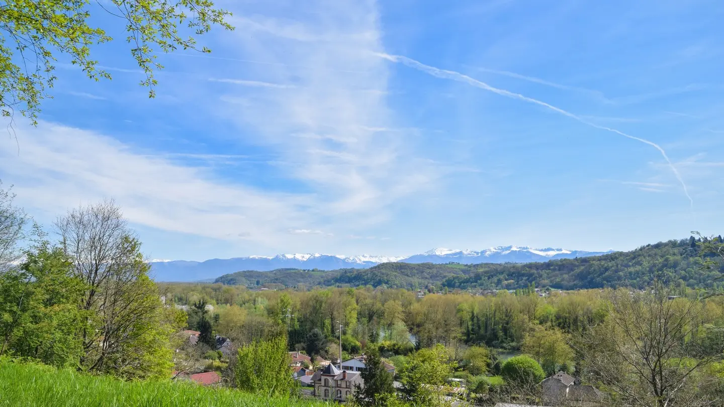 Bizanos - Les hauteurs de Franqueville - Panorama sur le coteau et les Pyrénées