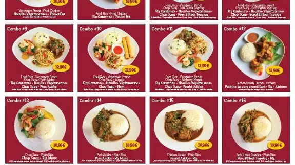 ASIAN DELICES MENUS