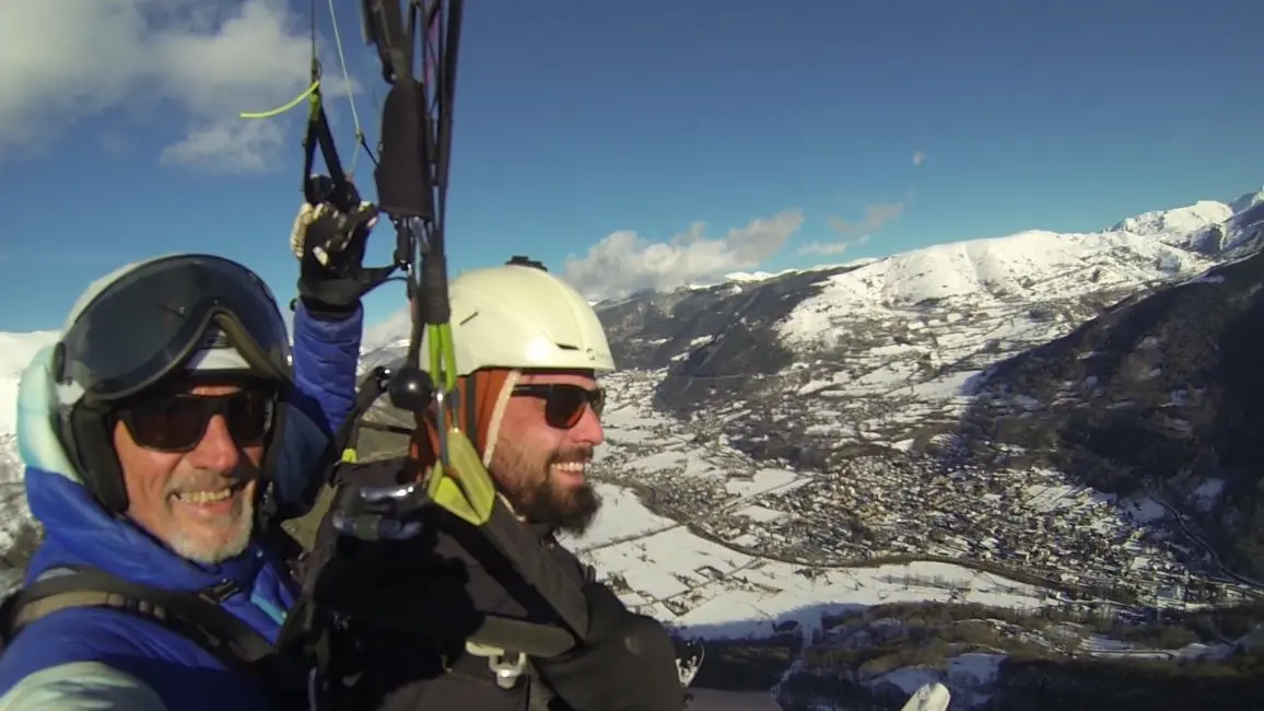 Parapente Saint-Lary baptême à skis JP (2)