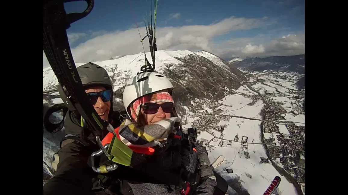 Parapente Saint-Lary baptême à skis JP