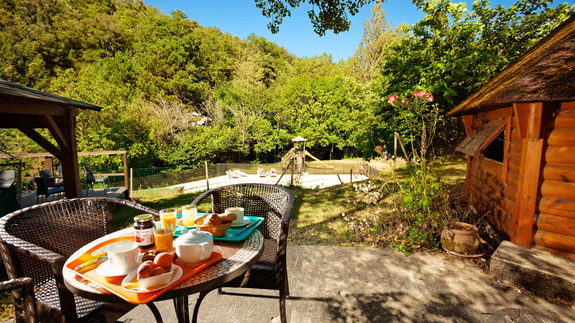 terrasse devant cottage norvégien