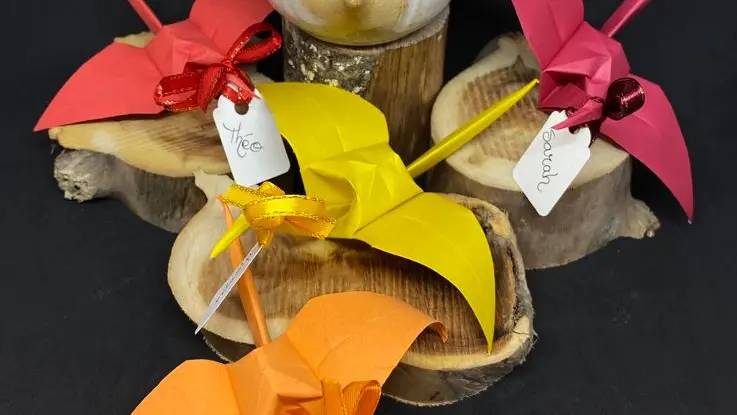 Ensemble fête-Origami-grue