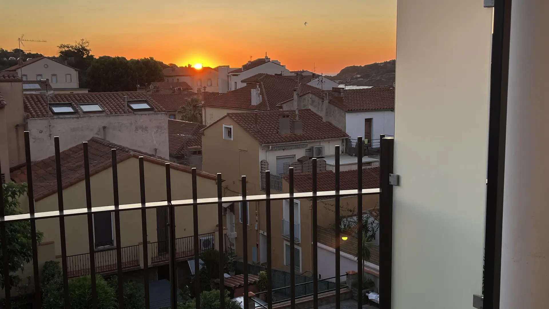 Levé soleil sur terrasse