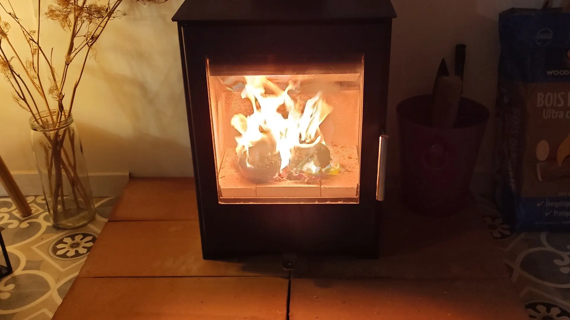 Le poêle allumé !