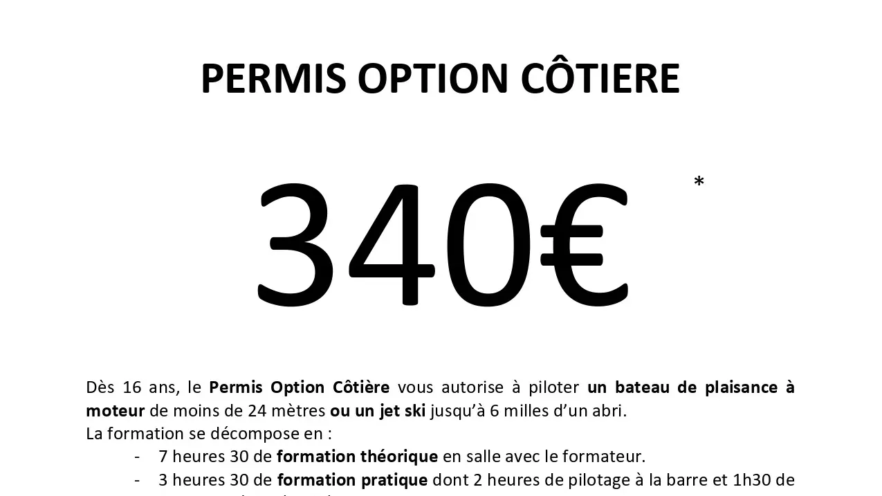 Permis option cotiere