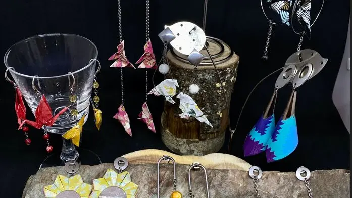 boucles d'oreille Origami argent