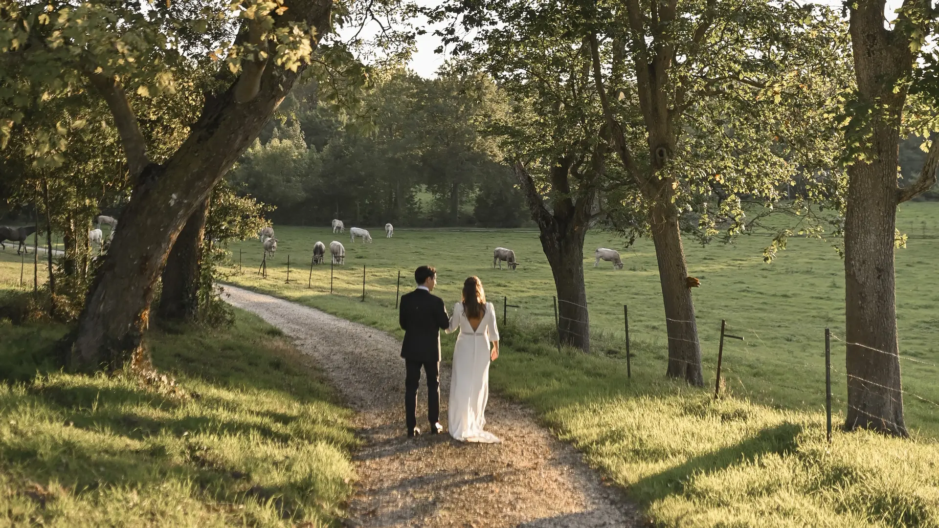 Les mariés dans le parc