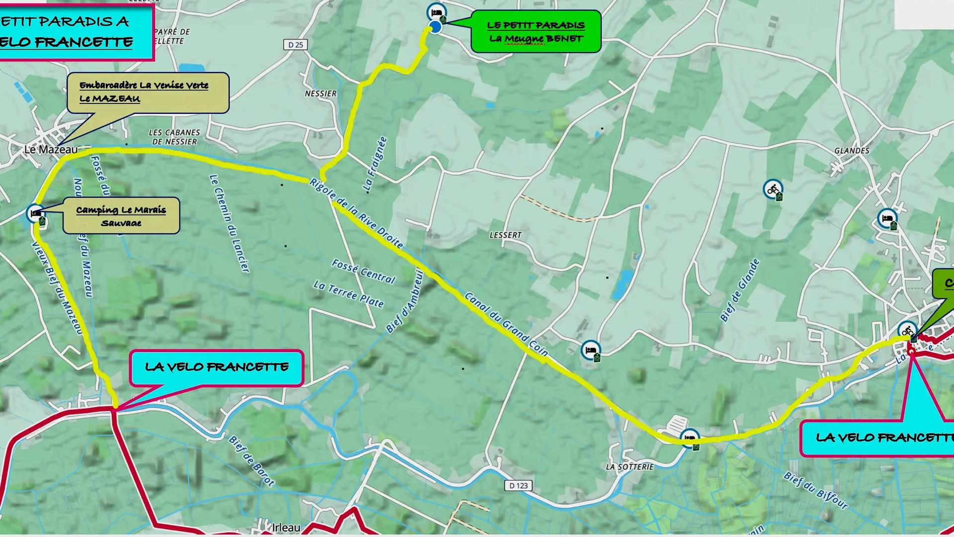 Plan accès du gîte à la Velo Francette_35