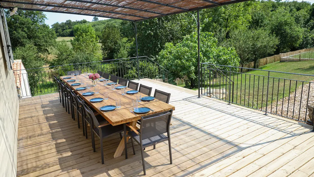 Terrasse avec vue sur le bocage