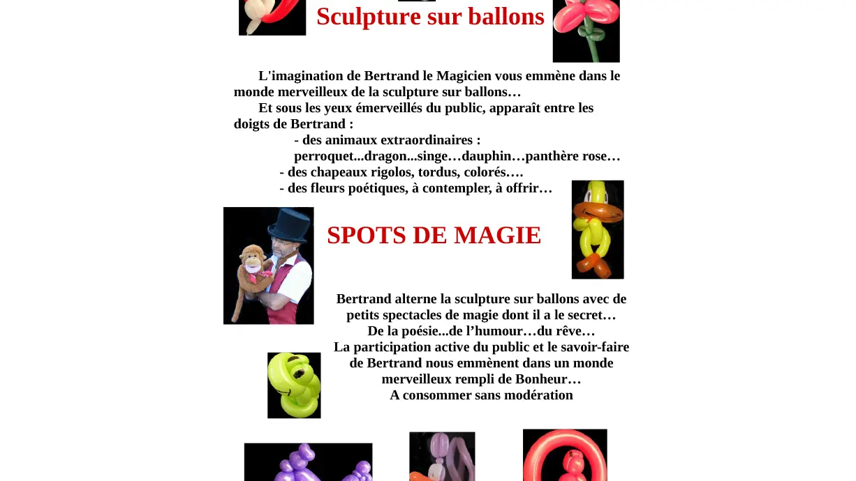 ballons et spots - Bertrand le magicien