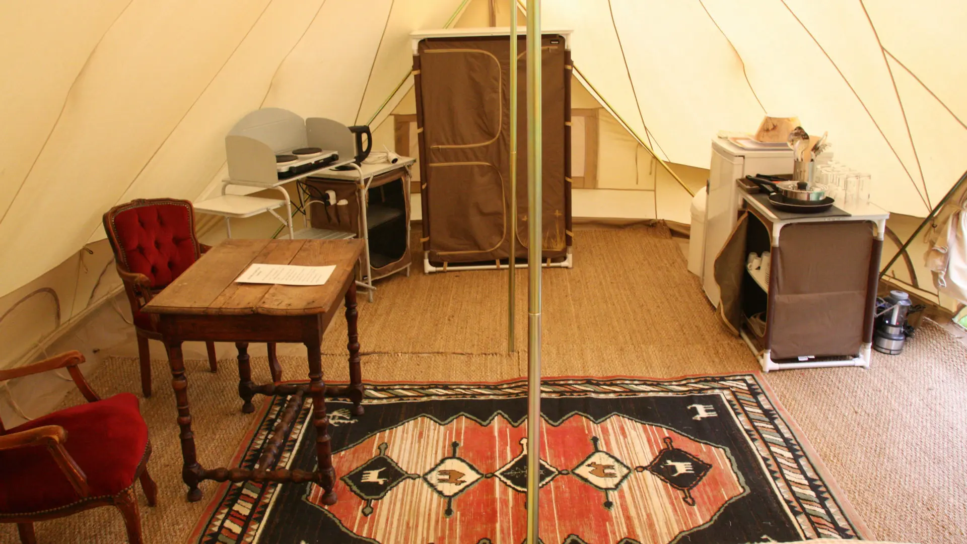 Intérieur d'un glamping