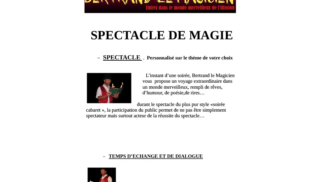 spectacle - Bertrand le magicien