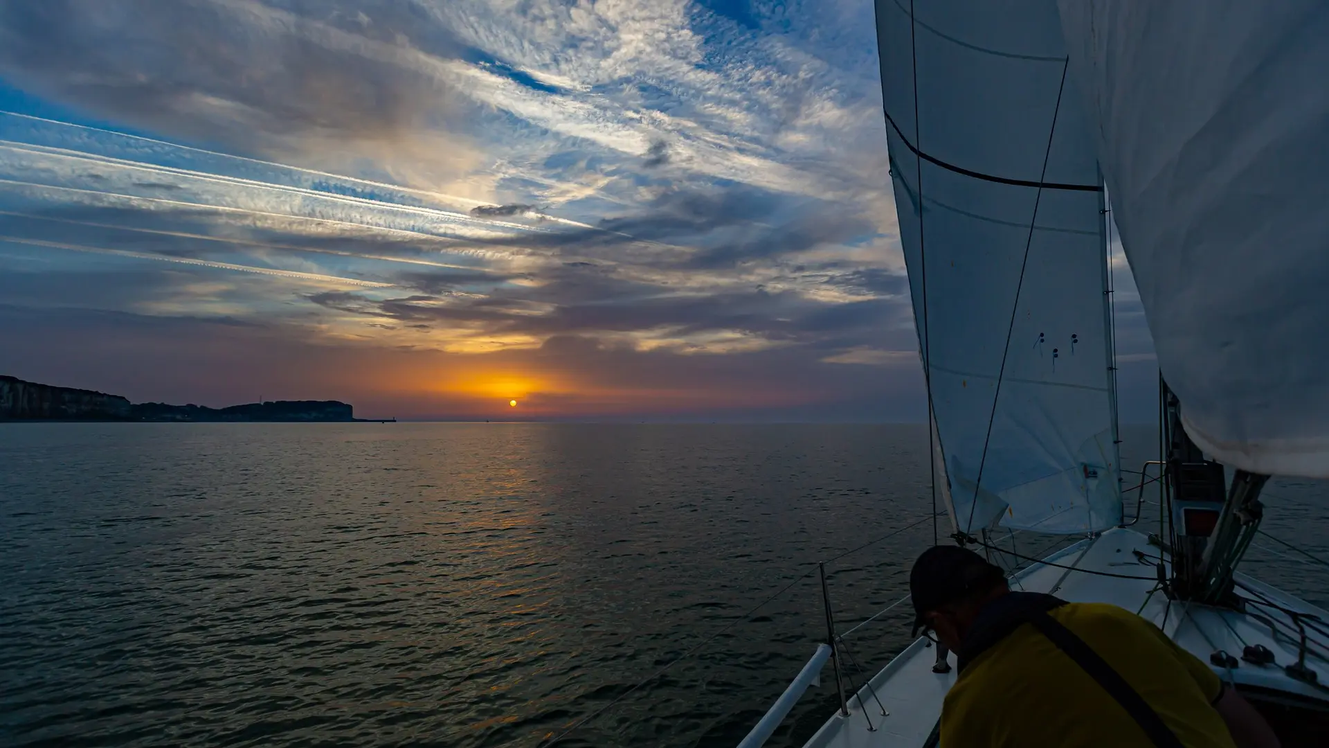 Coucher du soleil sur la Côte d'Albâtre