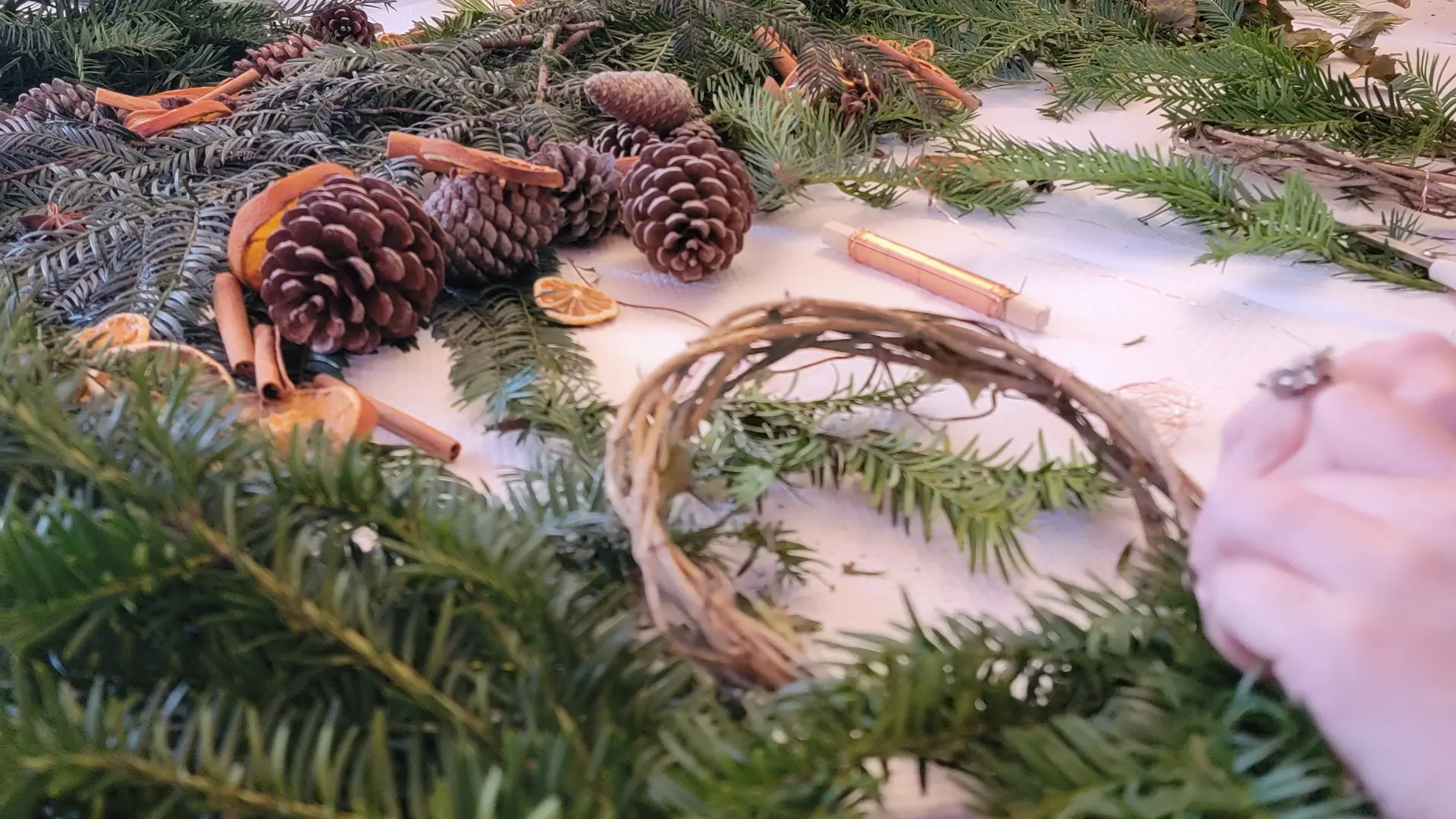 Atelier couronne de noel