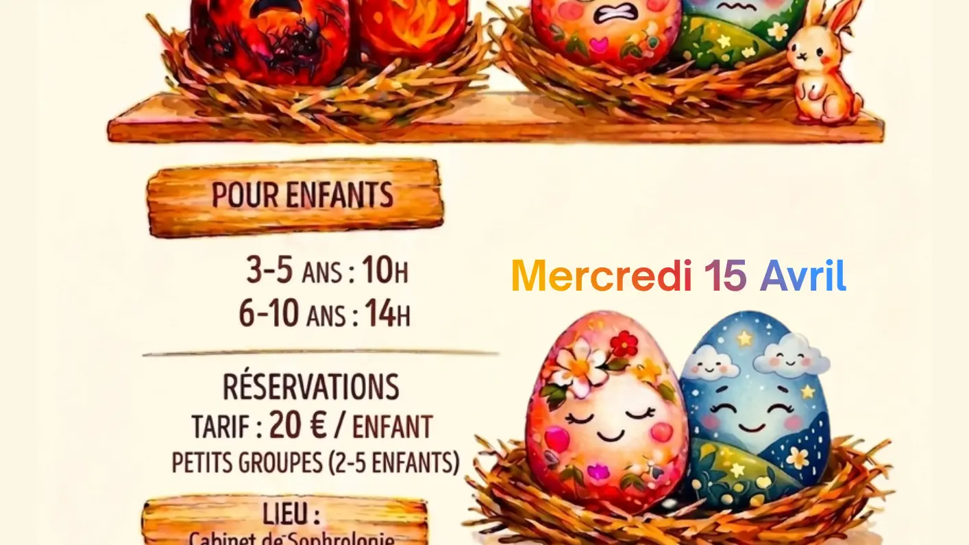 ATELIER DE PAQUES  - Enfants 3 à 10 ans - Gestion Colère/Peurs