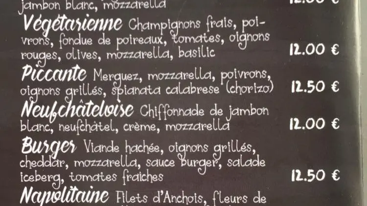 Avremesnil - Cabana pizzas menu base tomate