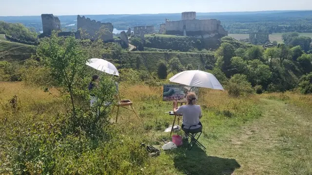 Christel freon sur châteua Gaillard copyright svetlana font