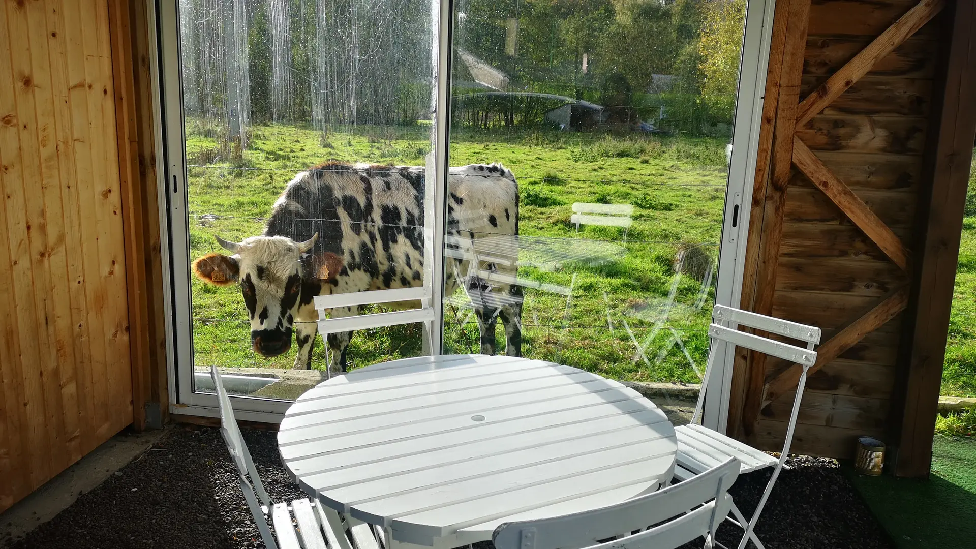 Patio abrité avec vue sur la nature