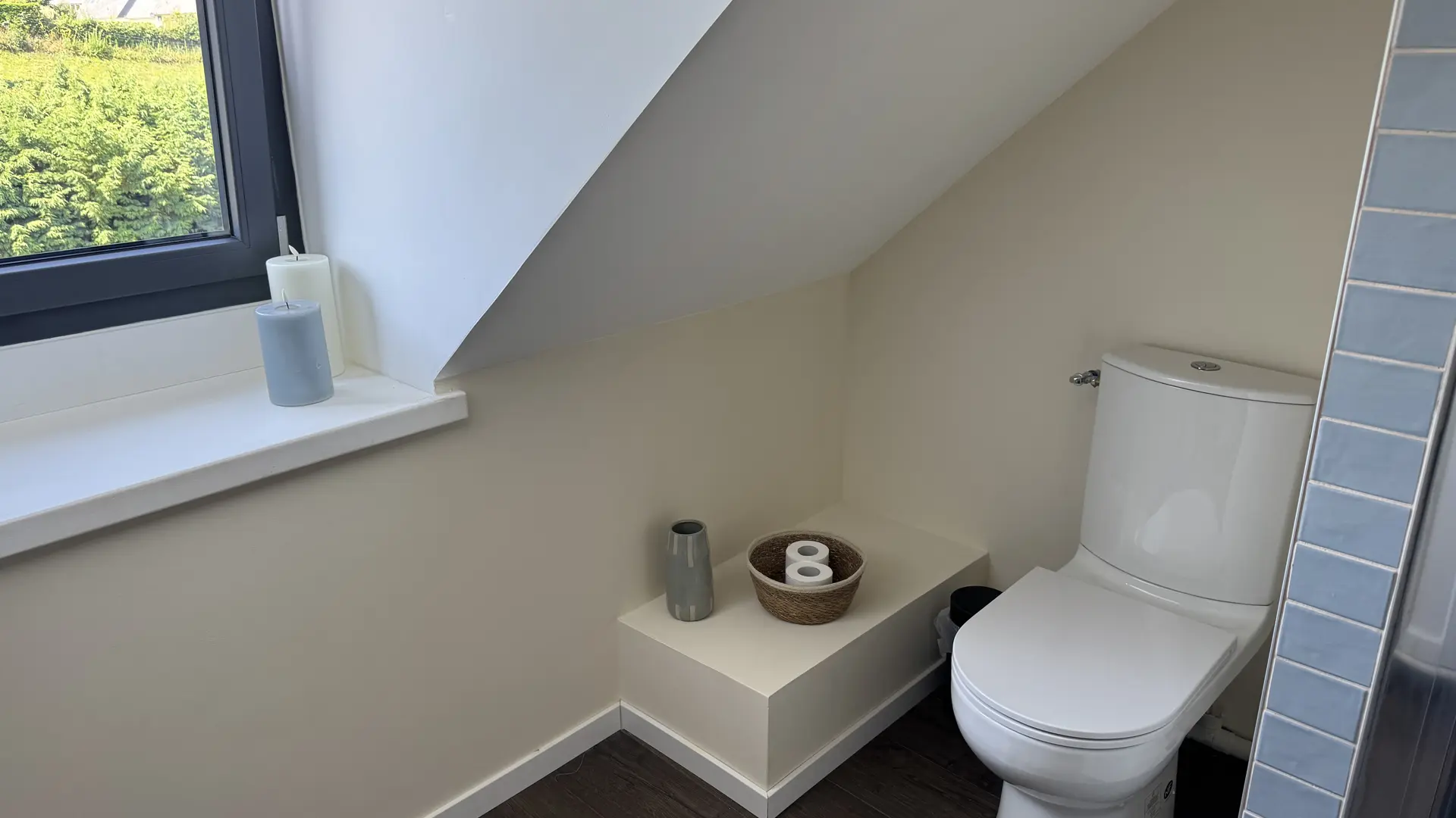 Salle de d'eau avec douche et toilette au 2ème étage.