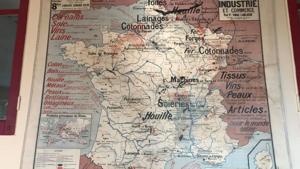 Carte de France de l'ancienne école