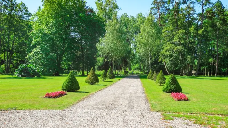 L'allée traversant le jardin