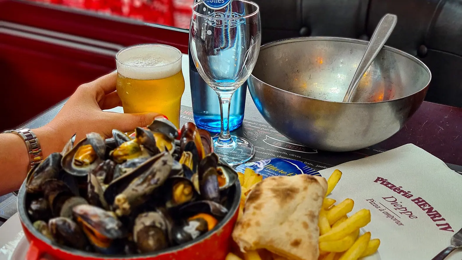 Les moules à la pizzeria