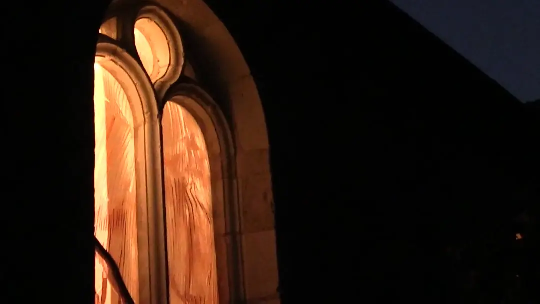 Chapelle SainteCécile-vitrail nef ext nuit