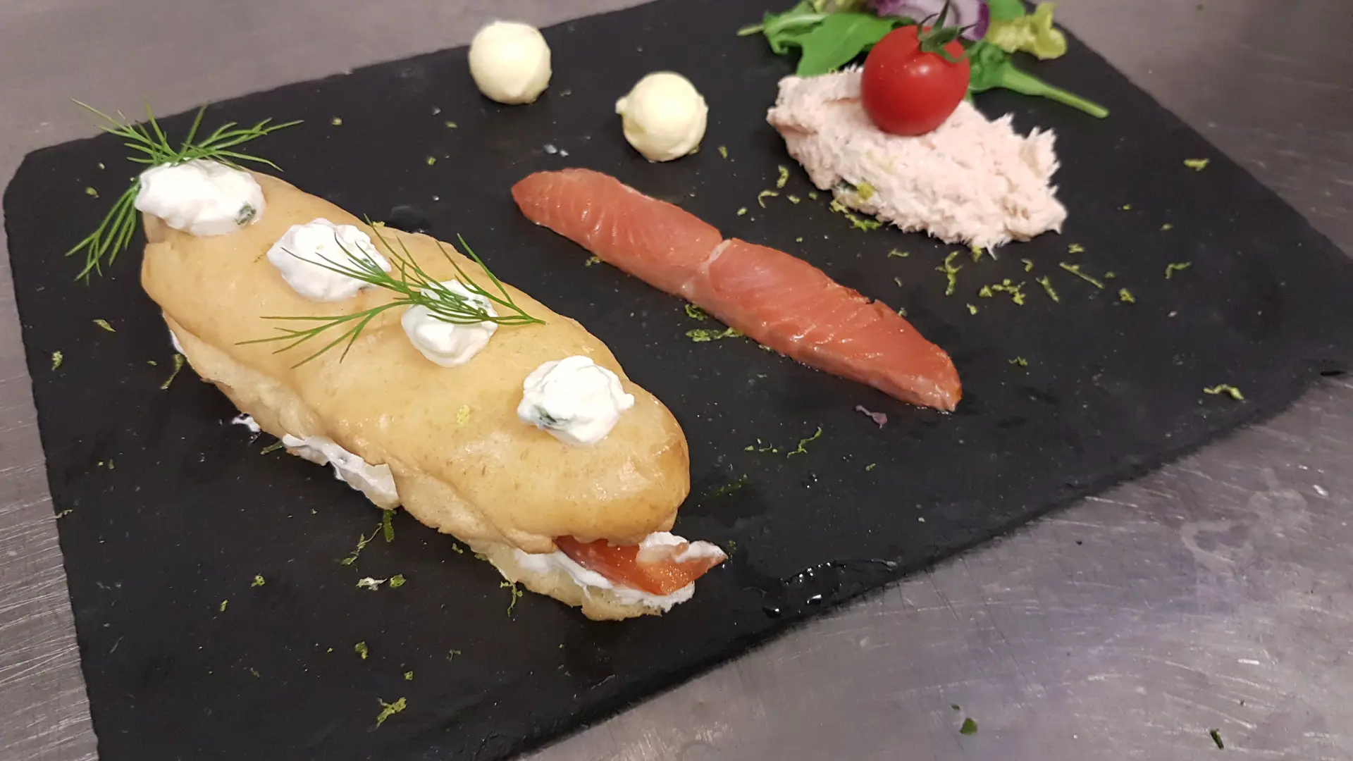 notre éclair au saumon fumé d'Ecosse label rouge