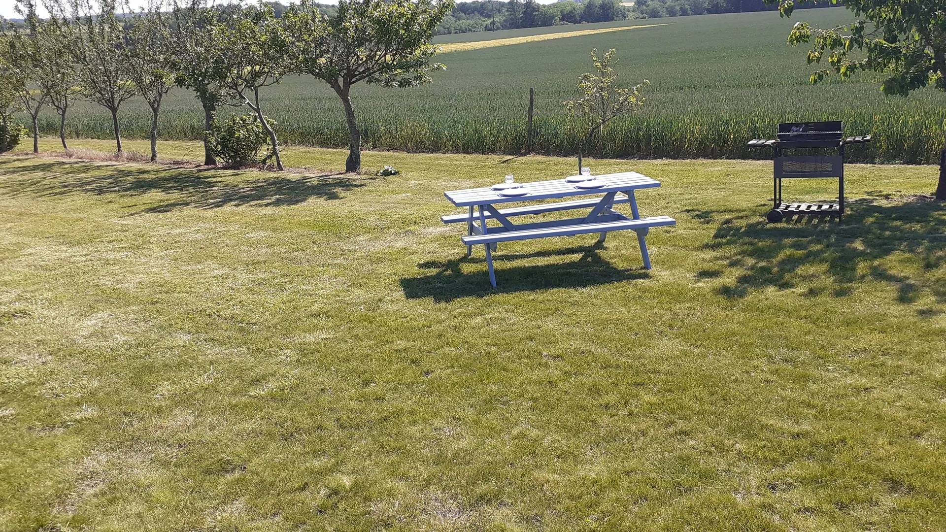 Verger Table pique nique et Barbecue