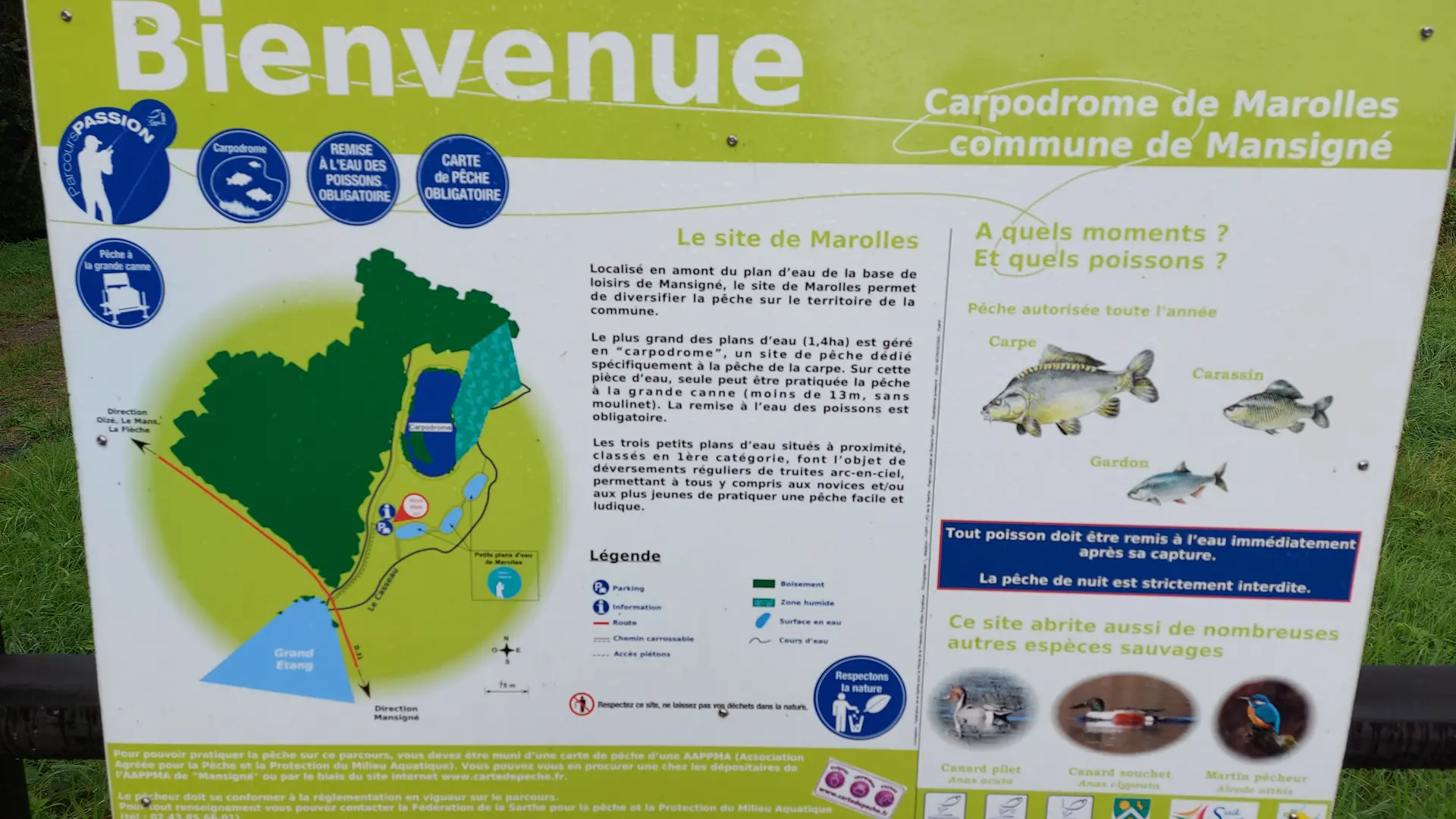 Panneau d'information pêche