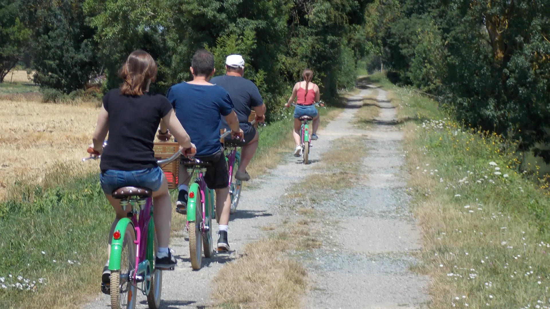 Balade vélo le long des chemins blancs