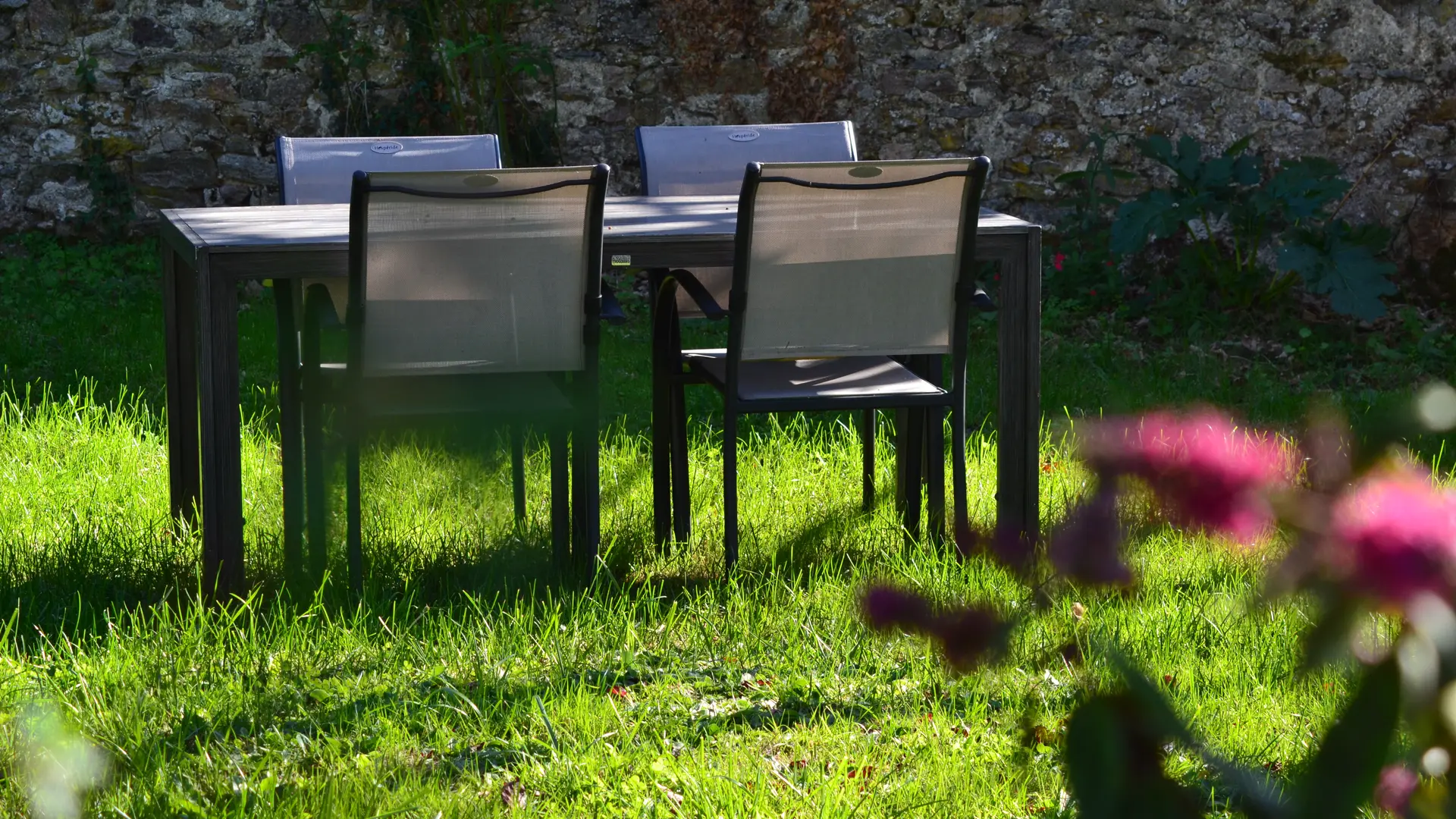 Espace vert et salon de jardin