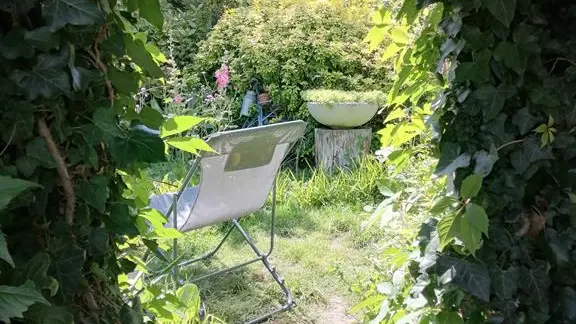 Le jardin renard, accès vers le batiments d'équipements partagés