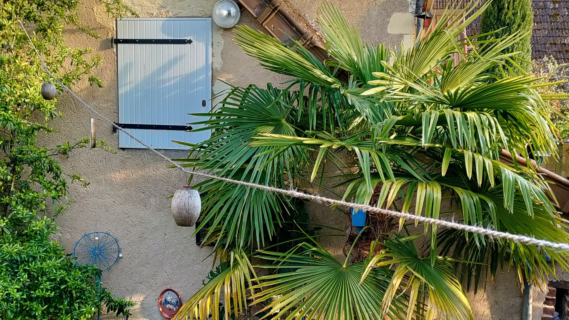 Jardinet avec espace détente et bbq