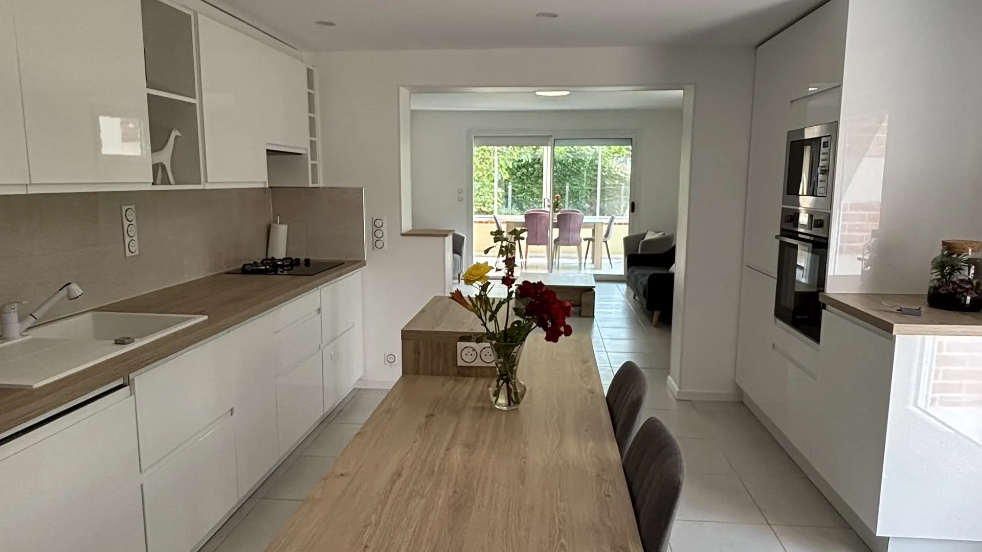 ENFILADE CUISINE SALON SEJOUR