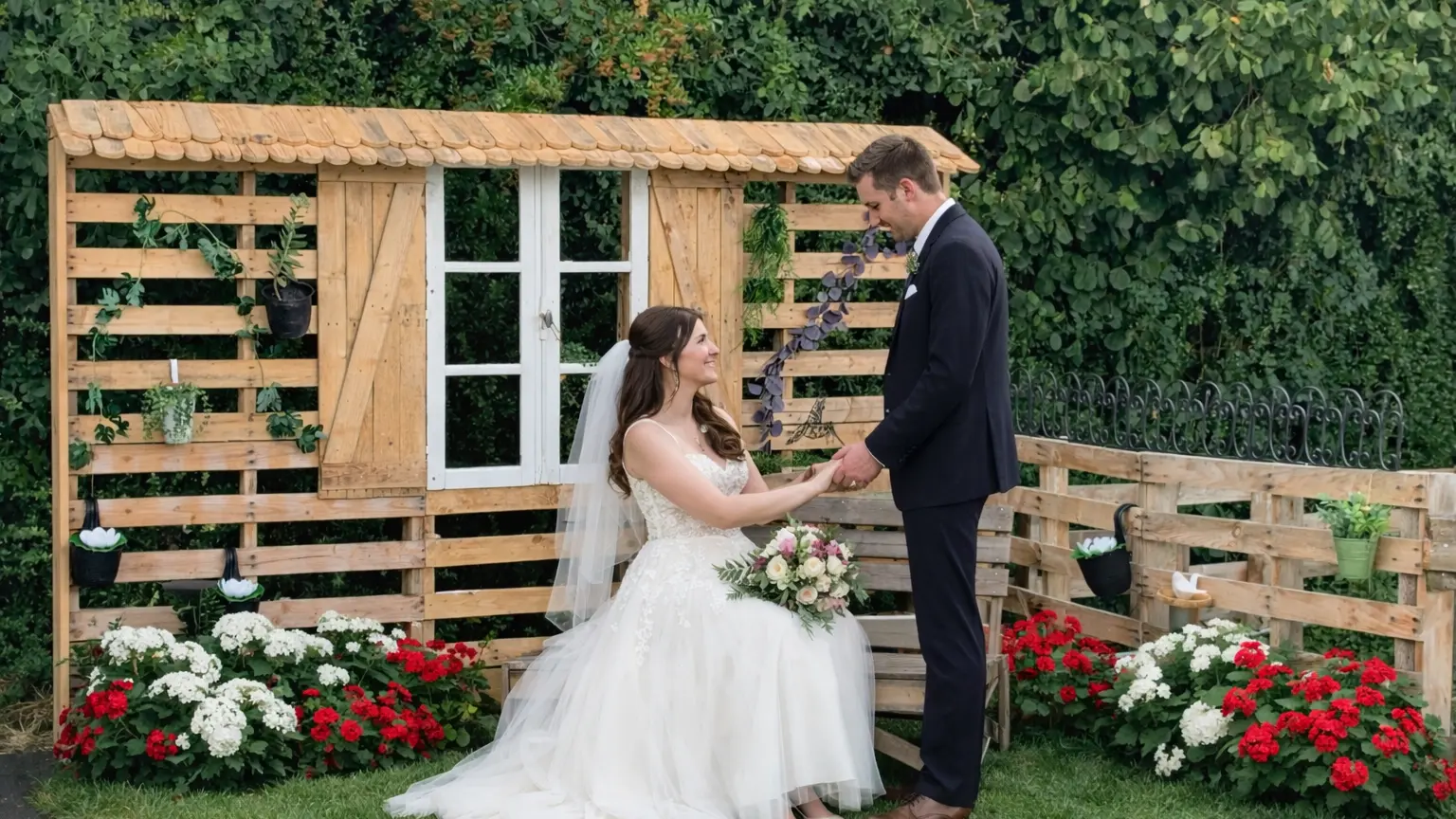 Mariage romantique dans le jardin