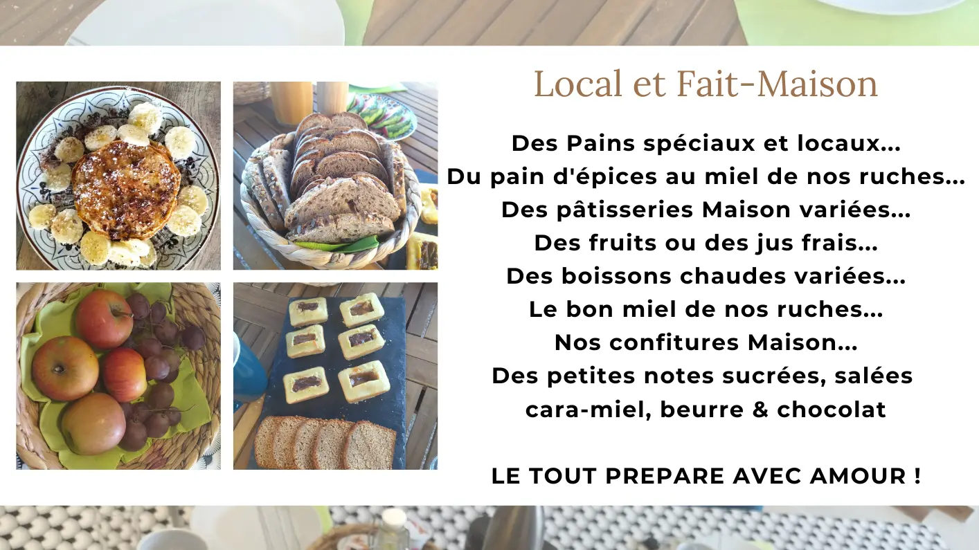 Petit-déjeuner Maison, produits locaux