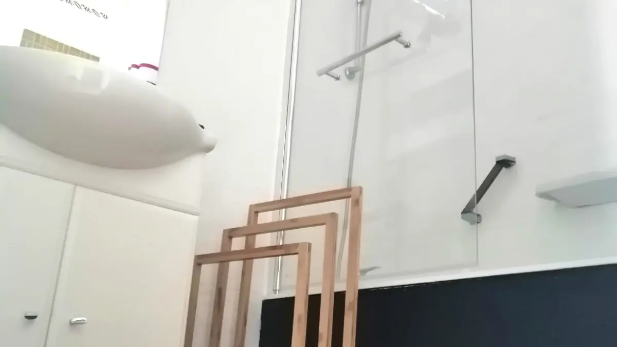 salle de bains avec baignoire-douche