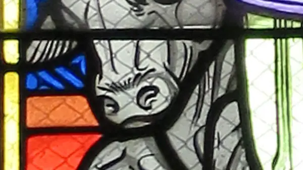 Eglise St-Saturnin -Vitrail F. Chigot (1927) Le taureau
