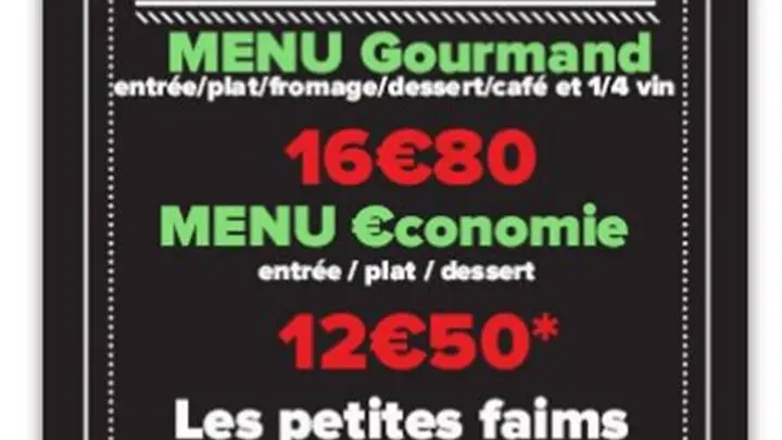 TARIFS RESTAURATION