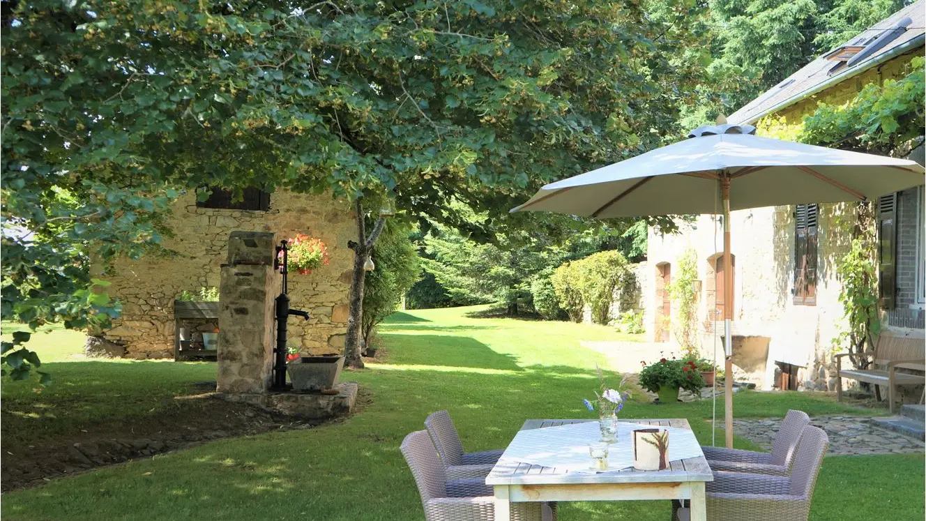 Le jardin avec les arbres fruités