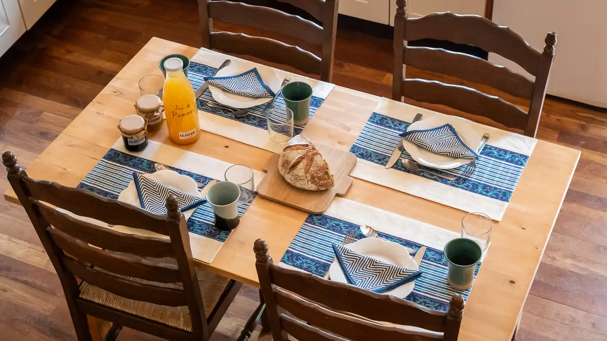 petit déjeuner dans le gite