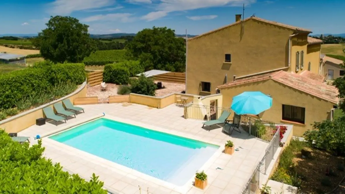 arial view of swimming pool