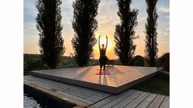 Le Préau et la piscine